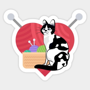 Easily Distracted by Cats and Knitting Sticker